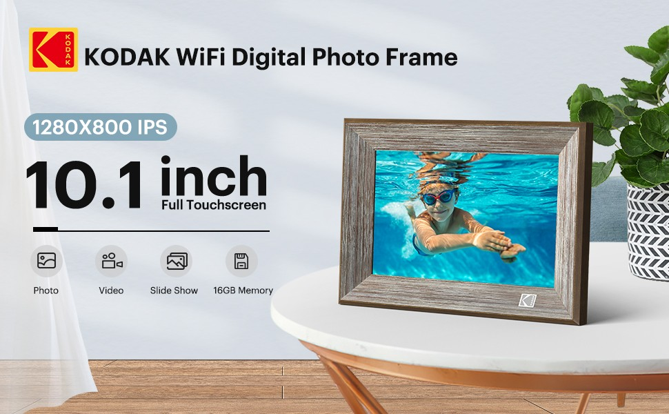 Kodak RCF-1013W 10 Inch Wi-Fi Classic Digital Photo Wooden Frame