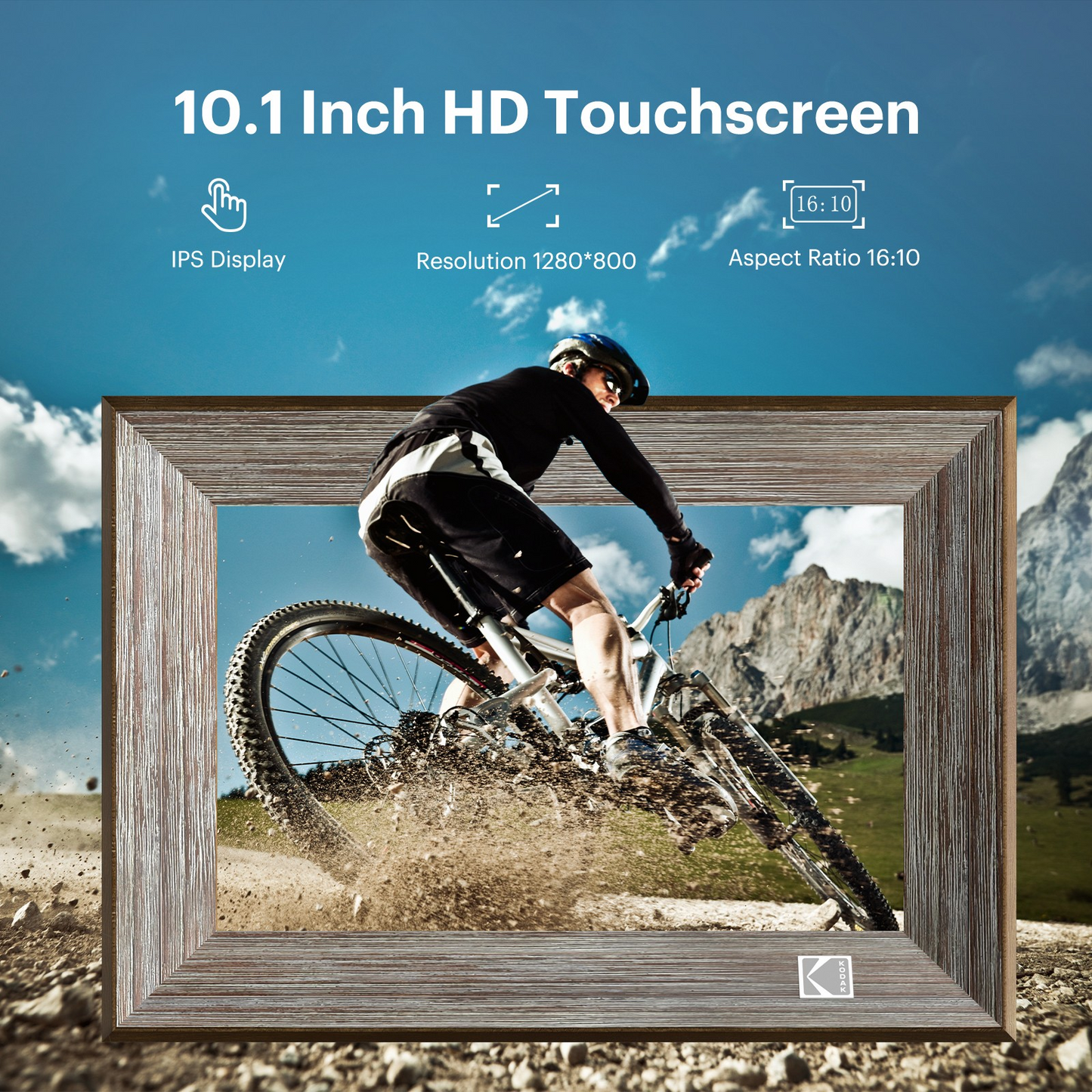 Kodak RCF-1013W 10 Inch Wi-Fi Classic Digital Photo Wooden Frame