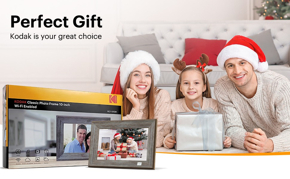 Kodak RCF-1013W 10 Inch Wi-Fi Classic Digital Photo Wooden Frame