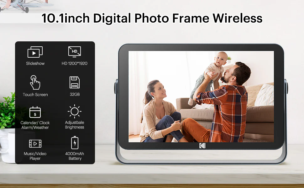 Digital Photo Frame Kodak RWF-109V Wifi - 32GB Internal Memory