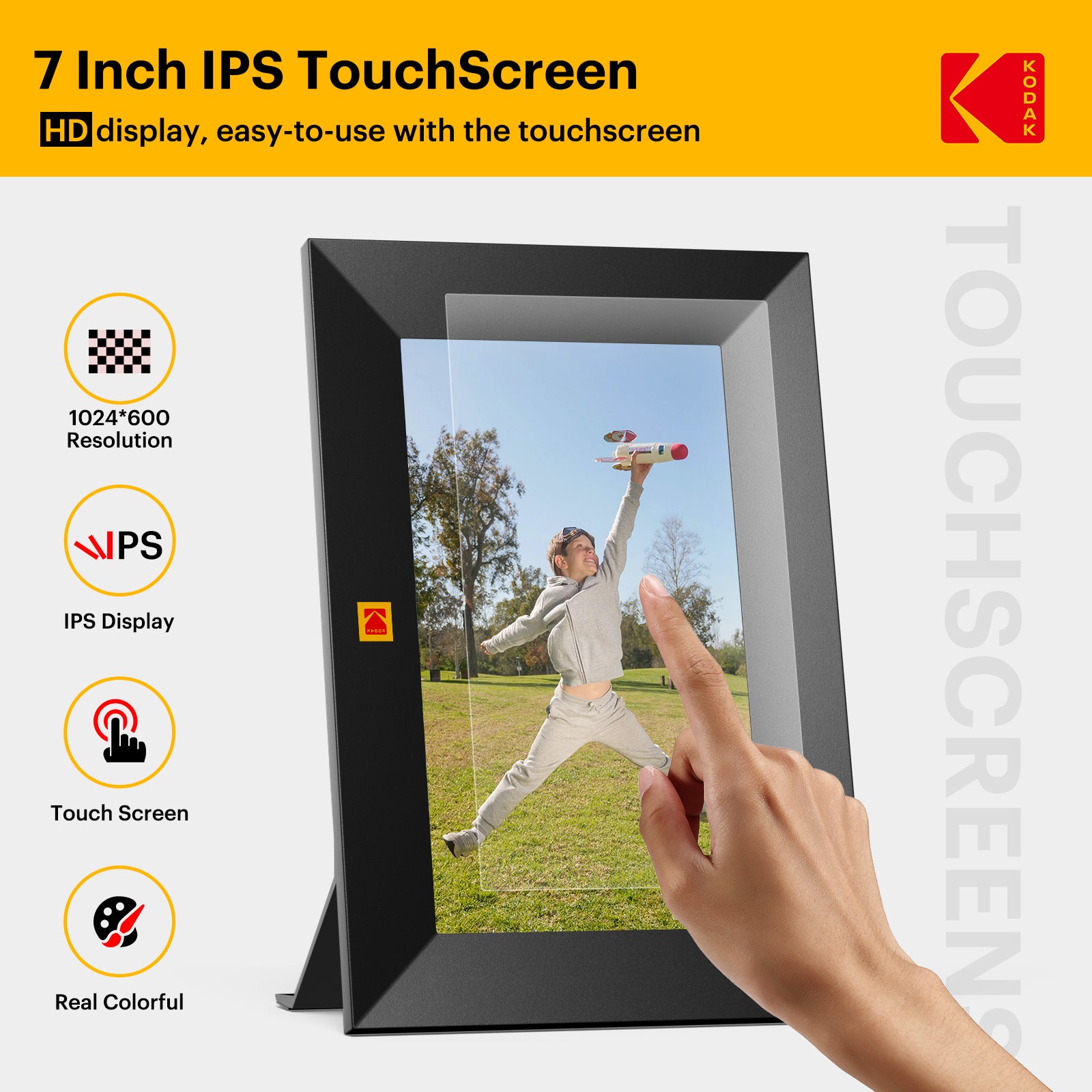 Kodak Set of 2,7”Touchscreen Digital Wi-Fi Photo Frames