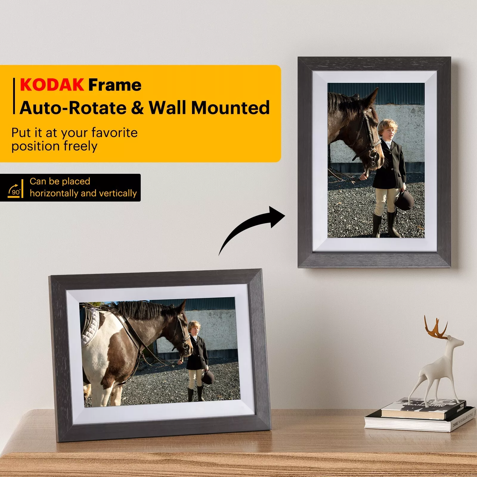 【新品未使用】KODAK  Photo Frame 10インチRCF-1012W Kodak Wooden Digital Photo Frame 1012W, WiFi 10.1 inch HD