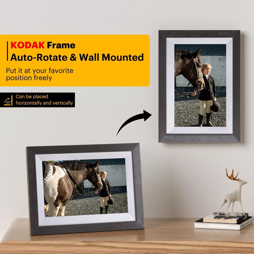 Kodak Wooden Digital Photo Frame 1012W, WiFi 10.1 inch HD