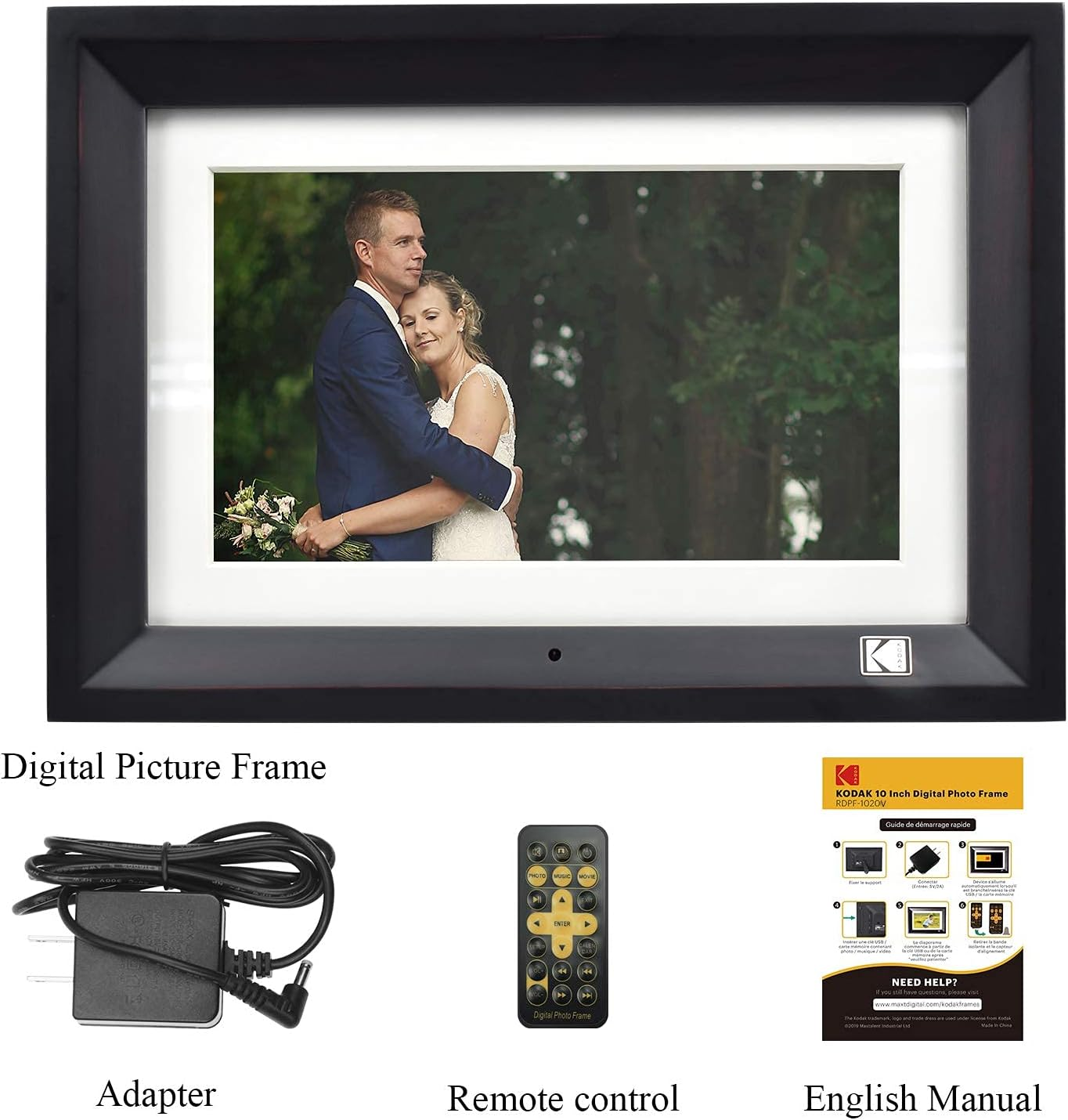 Kodak 10.1 Inch Digital Picture Frame with Remote Control 1280*800 HD Display RDPF-1020V