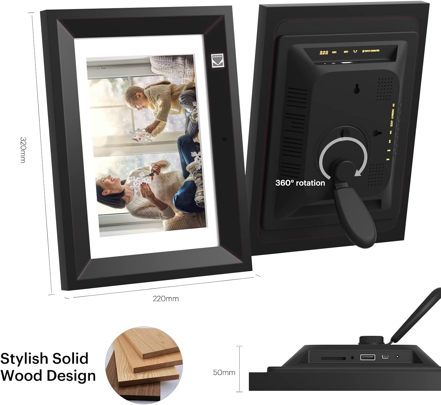 Kodak 10.1 Inch Digital Picture Frame with Remote Control 1280*800 HD Display RDPF-1020V