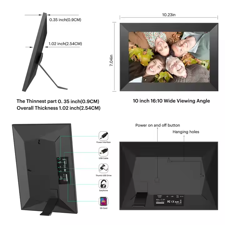 KODAK 10.1-inch Classic Digital Photo Frame CF102P Wi-Fi Enabled