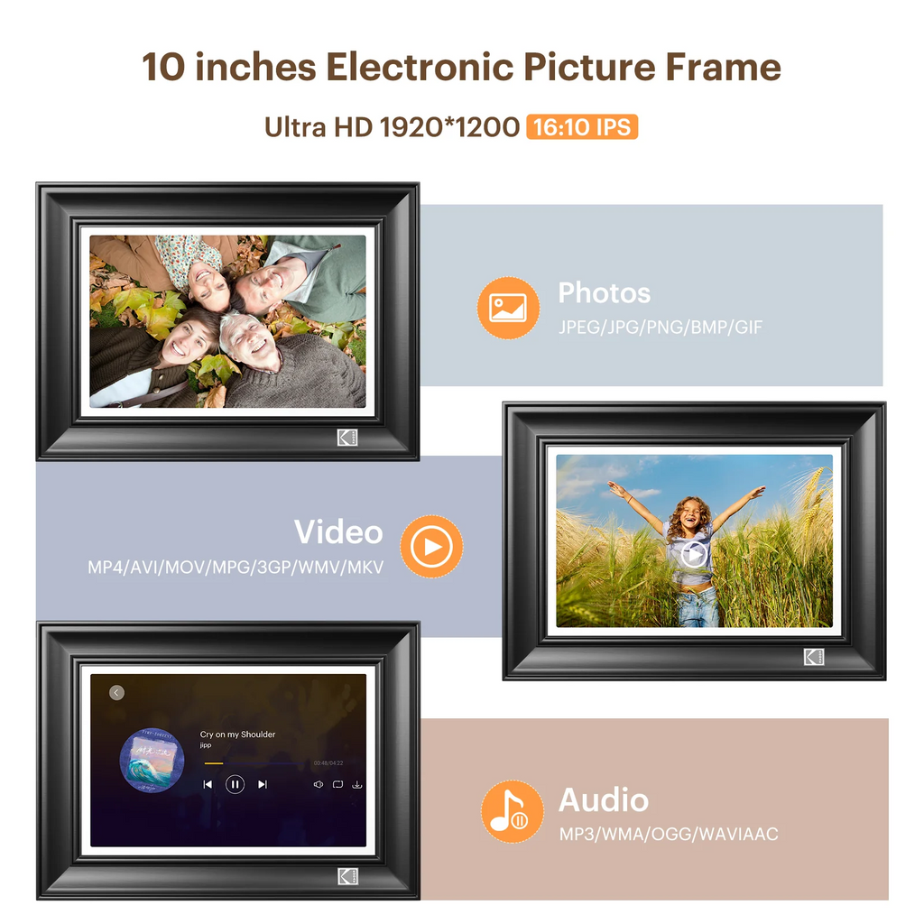 Kodak 10.1 inch Touchscreen Digital Photo Frame WiFi Enabled 32GB  RWF-127