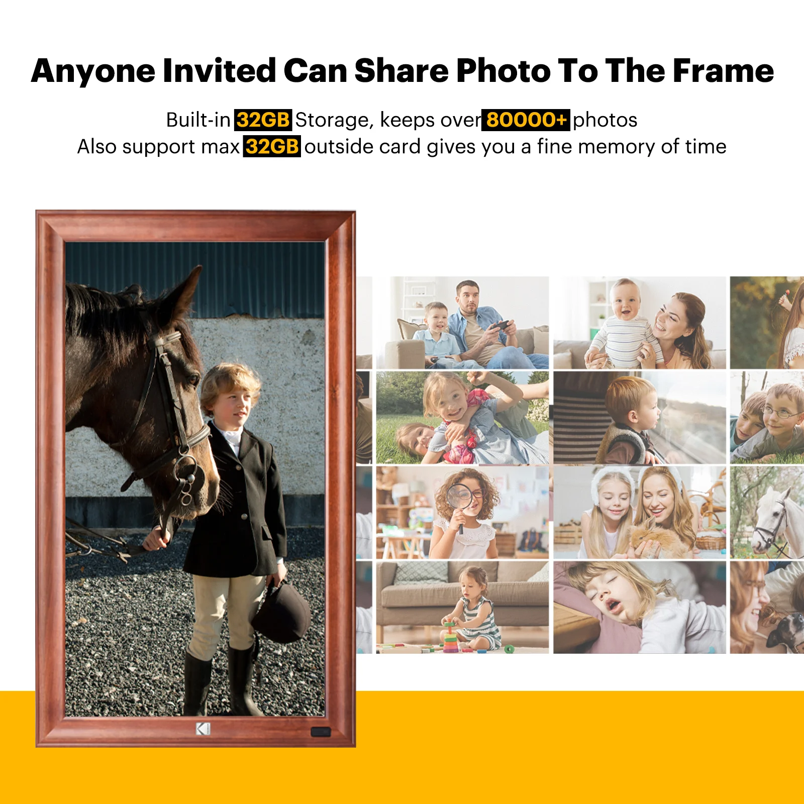 KODAK 32-inch Wi-Fi Enabled Large Wall Screen Digital Photo Frame