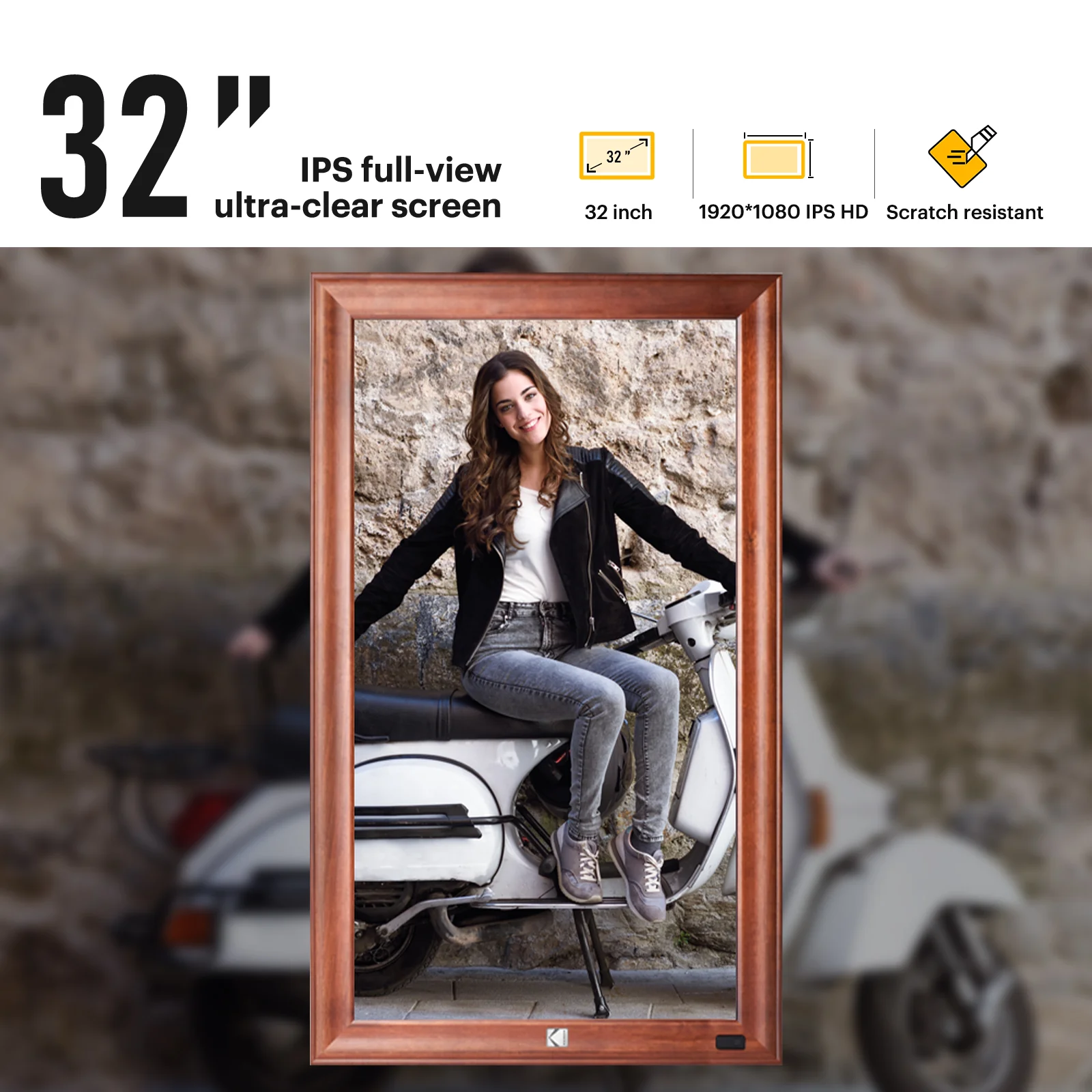 KODAK 32-inch Wi-Fi Enabled Large Wall Screen Digital Photo Frame