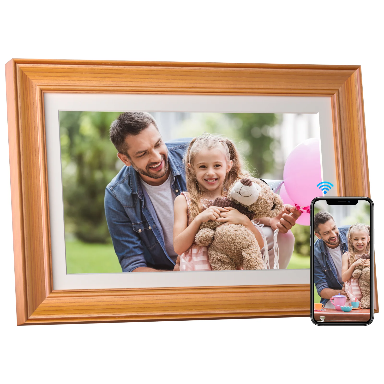 Kodak 14.1 Inch Smart WiFi Digital Picture Frame 1920x1080 Touch Screen Built in 32GB Memory (Wood)