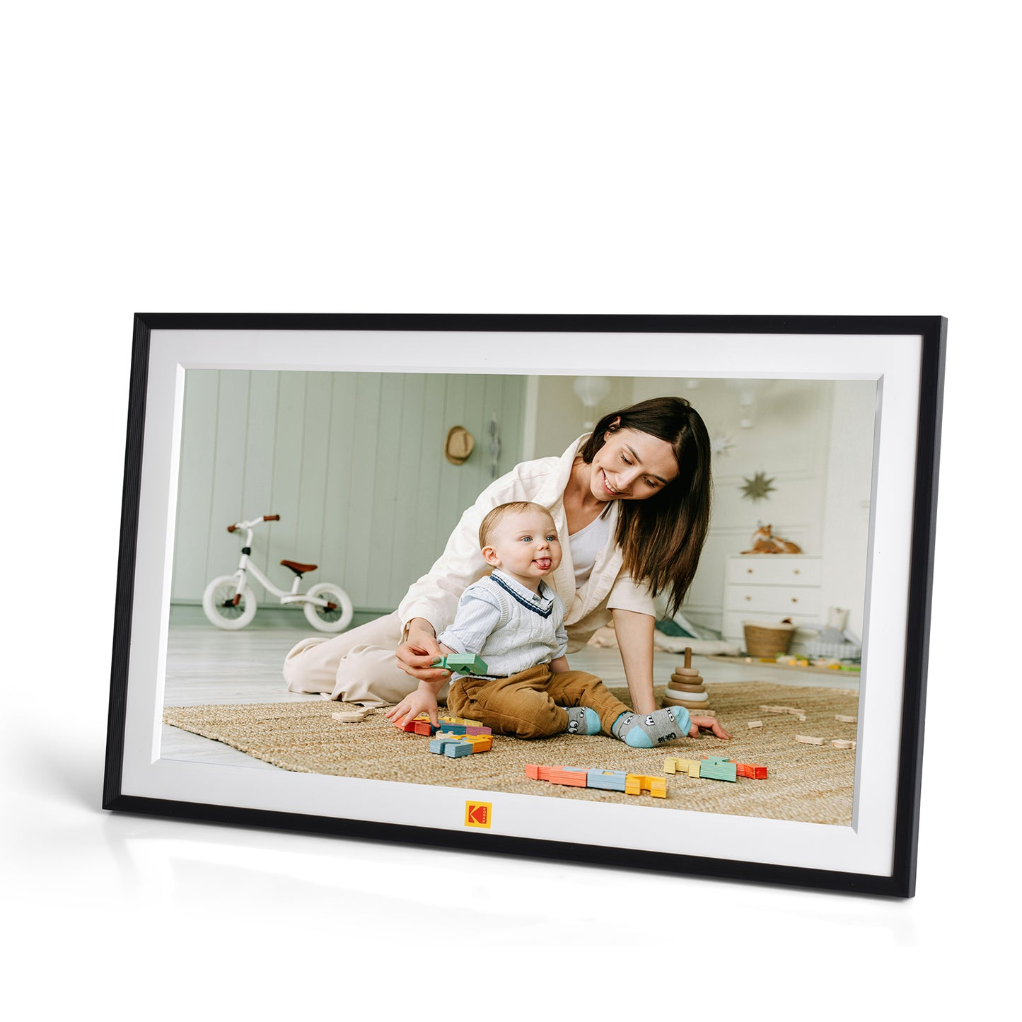Kodak 15.6" Smart Digital Photo Frame Wooden Frame Design USB-C Safety Mark Certified