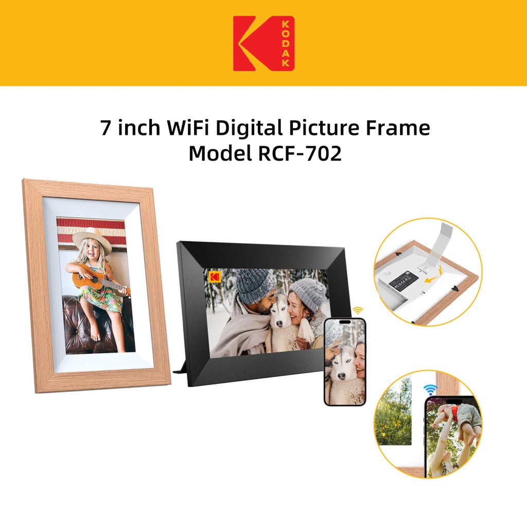 Kodak Set of 2,7”Touchscreen Digital Wi-Fi Photo Frames