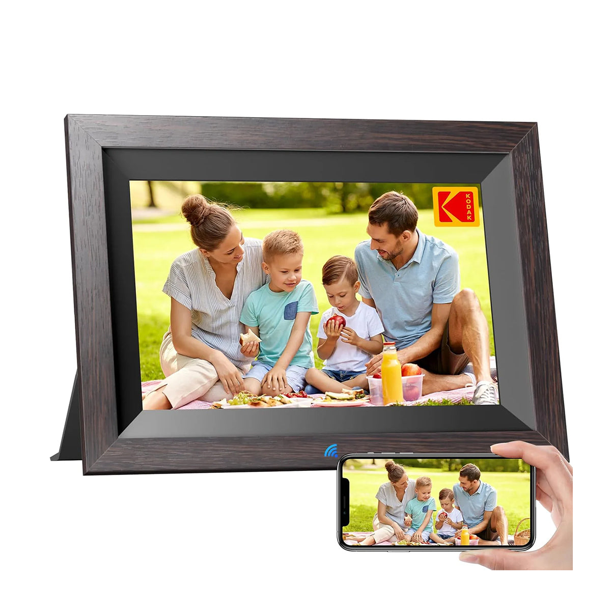 Kodak Wooden Digital Photo Frame 10.1 inch HD IPS Touchscreen 1012w