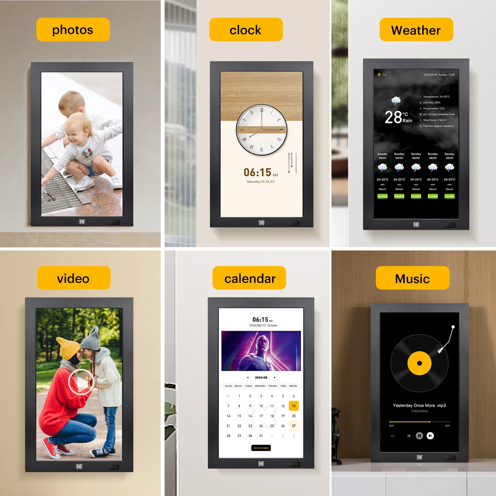 KODAK 23.8" Wi-Fi Enabled Digital Photo Frame WF238V