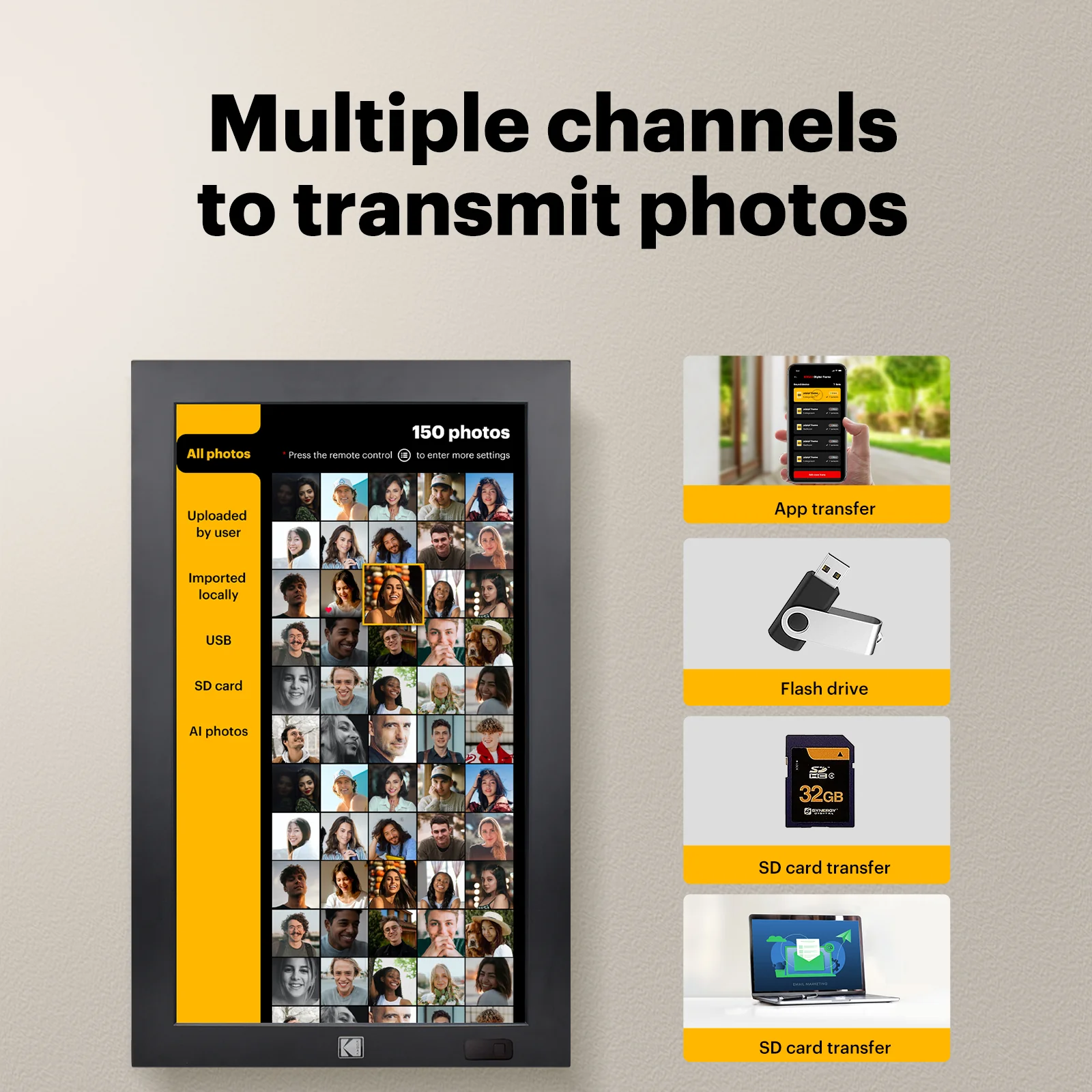 KODAK 23.8" Wi-Fi Enabled Digital Photo Frame WF238V