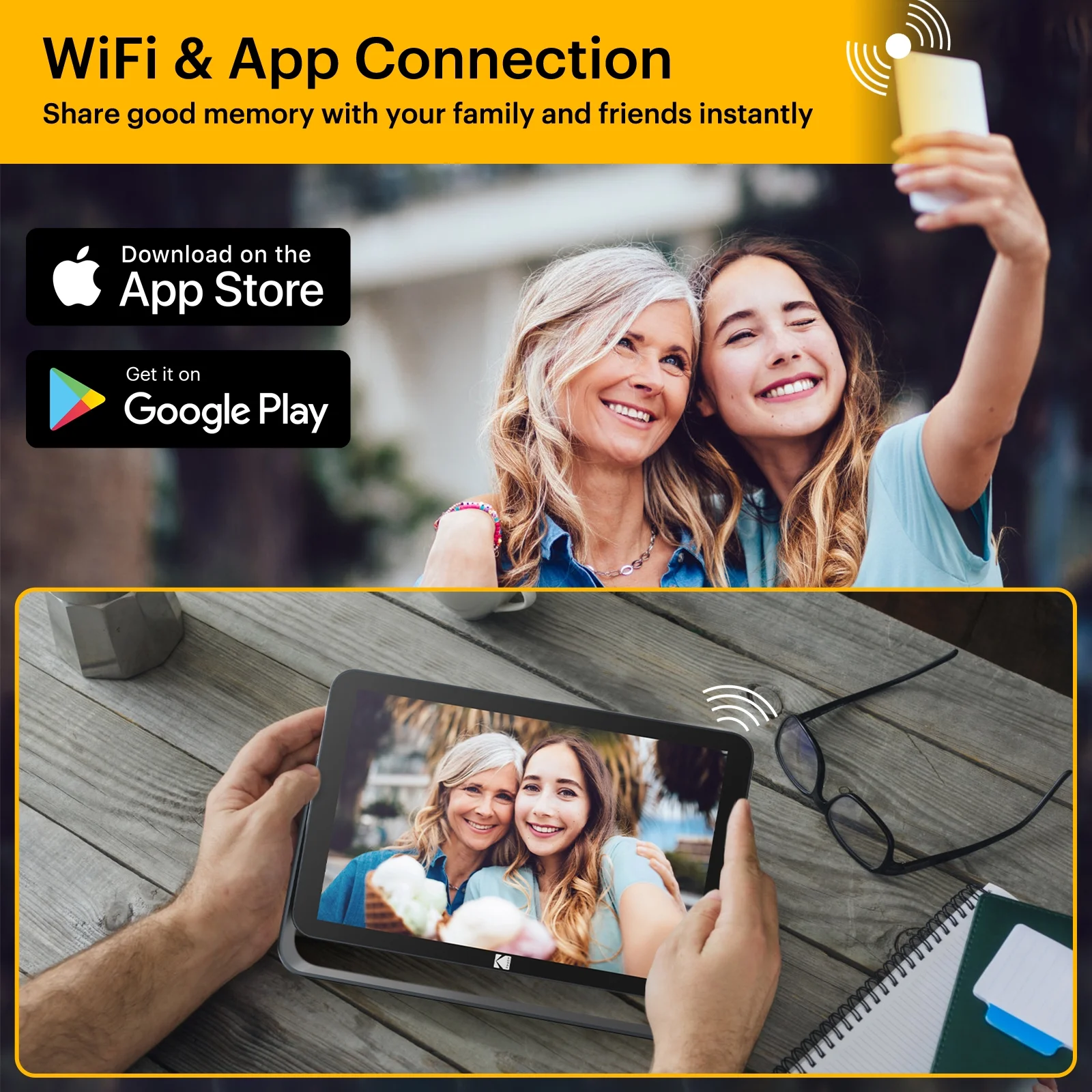 Digital Photo Frame Kodak RWF-109V Wifi - 32GB Internal Memory