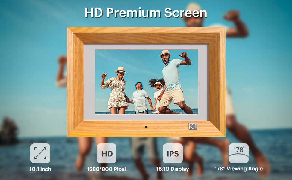 Kodak 10.1 Inch Digital Picture Frame with Remote Control 1280*800 HD Display RDPF-1020V