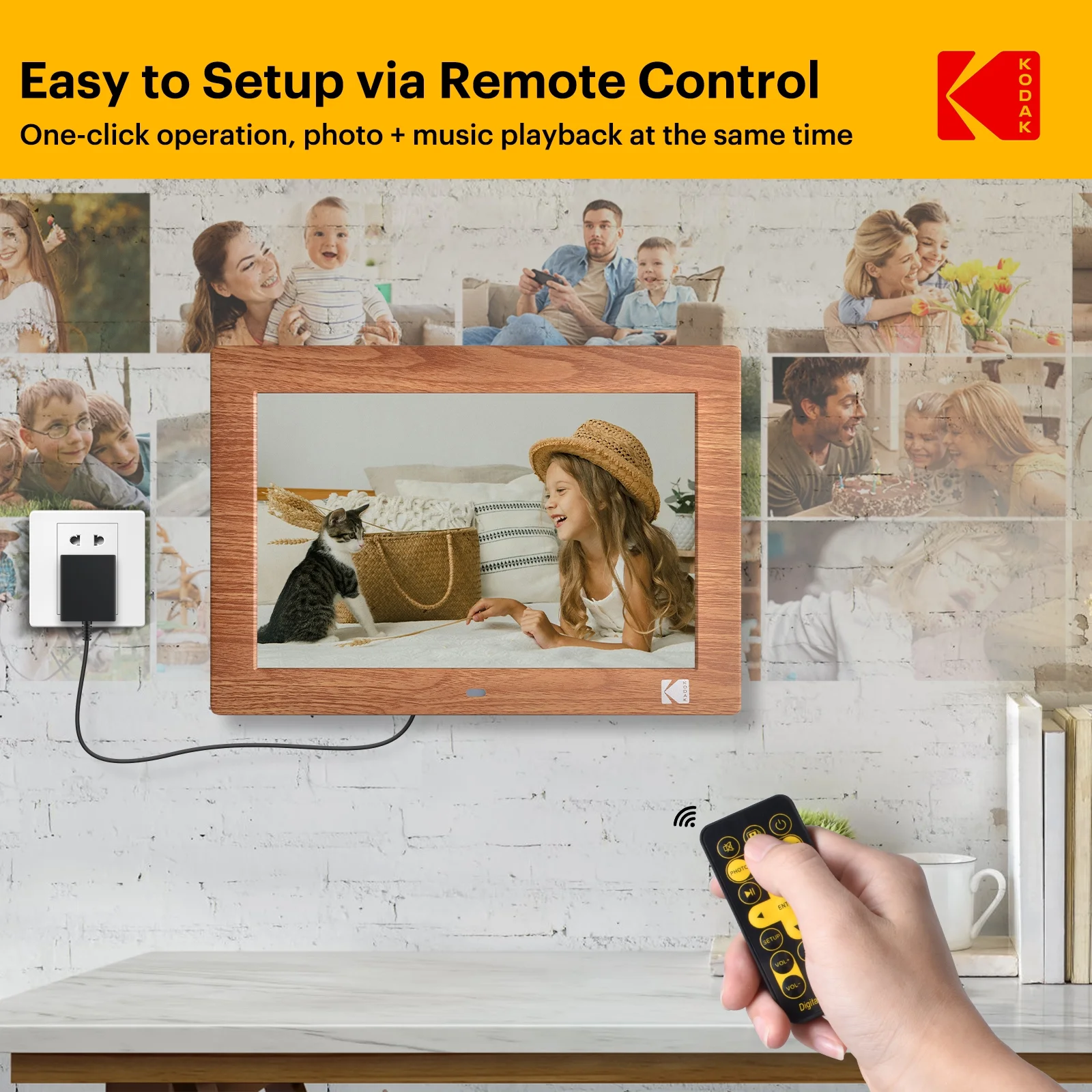 KODAK 10 Inch No WiFi Digital Picture Frame with Remote Control 1028C