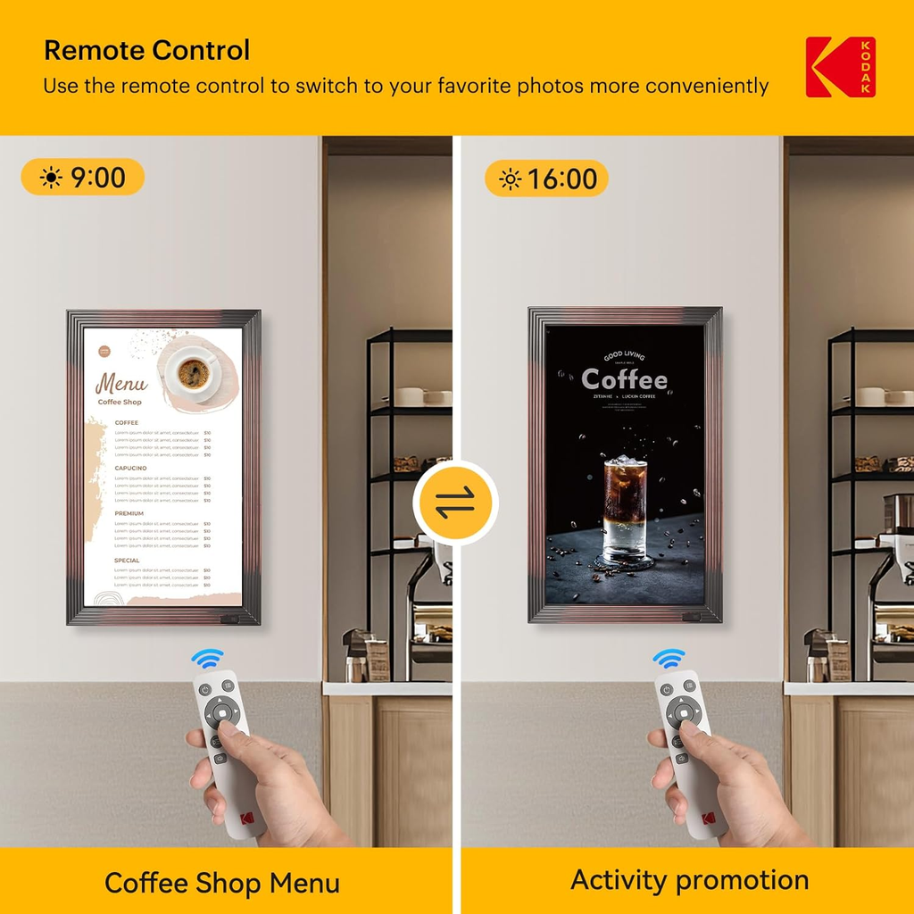 Kodak 21.5" Smart Digital Picture Frame Auto-Rotating 1920 * 1080 FHD IPS Screen Remote Control