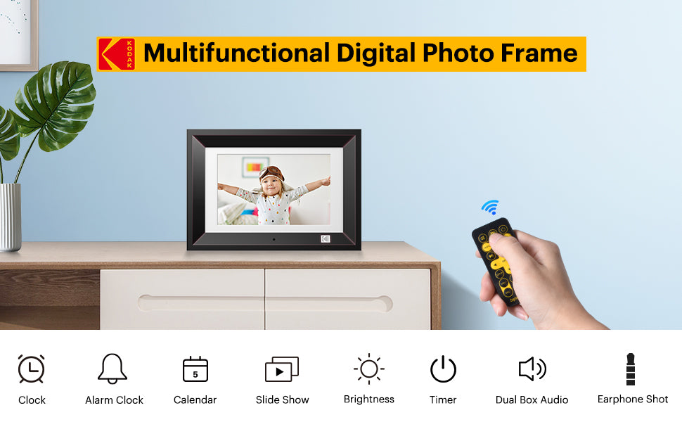 Kodak 10.1 Inch Digital Picture Frame with Remote Control 1280*800 HD Display RDPF-1020V