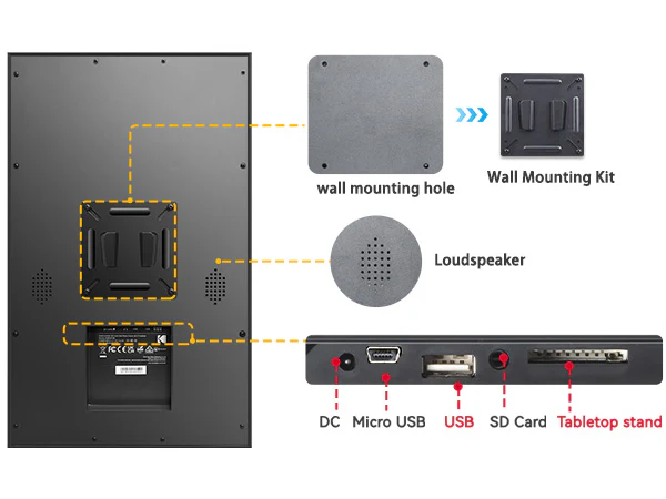 KODAK 23.8" Wi-Fi Enabled Digital Photo Frame WF238V