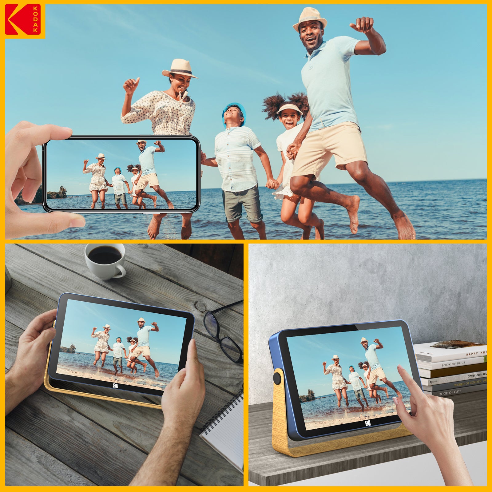 KODAK Wifi デジタルフォトフレーム 10インチ RWF-108H KODAK 10″ IPS Touch Panel WiFi Digital Photo Frame RWF-108H