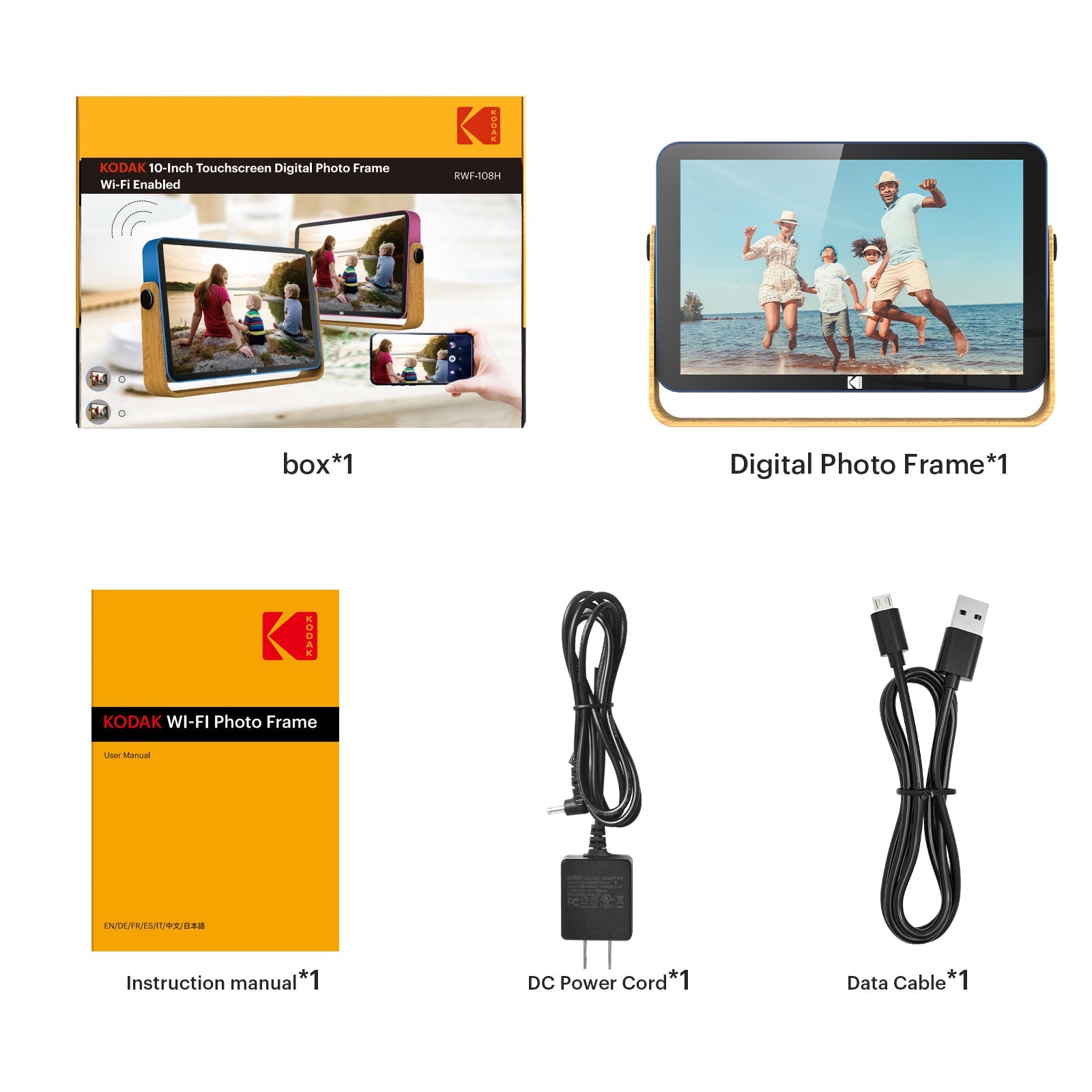 KODAK 10″ IPS Touch Panel WiFi  Digital Photo Frame RWF-108H