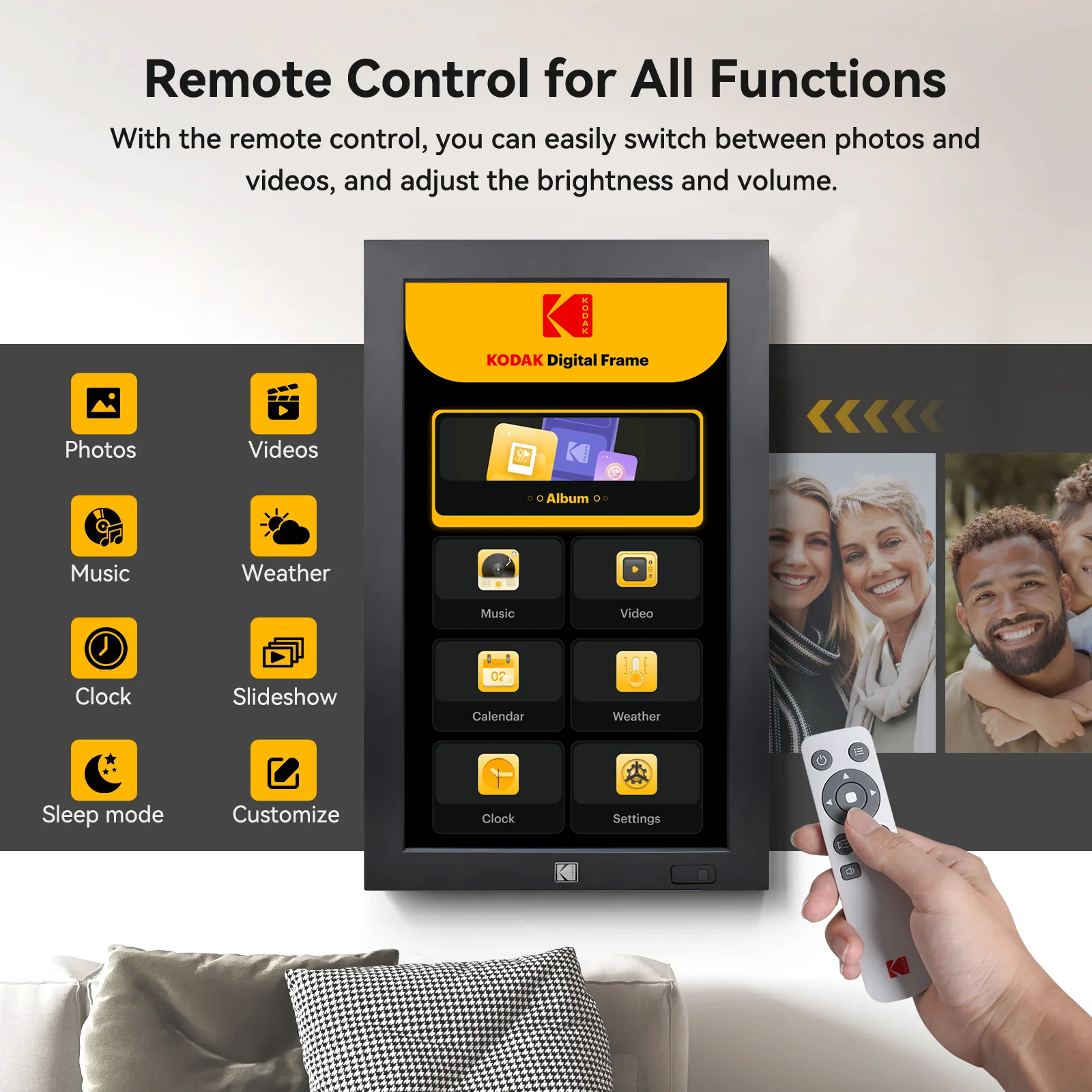 KODAK 23.8" Wi-Fi Enabled Digital Photo Frame WF238V